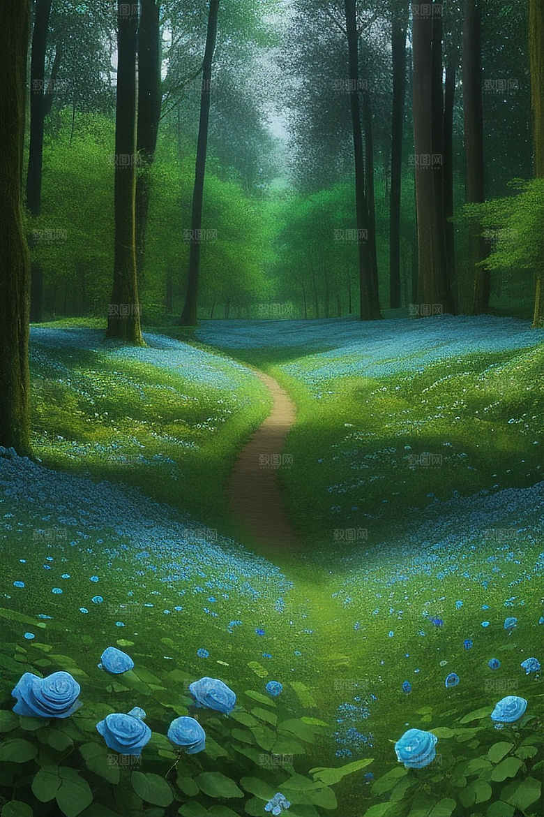 星星般的蓝玫瑰美景