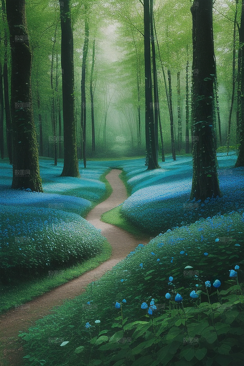 蓝色玫瑰的世界美景