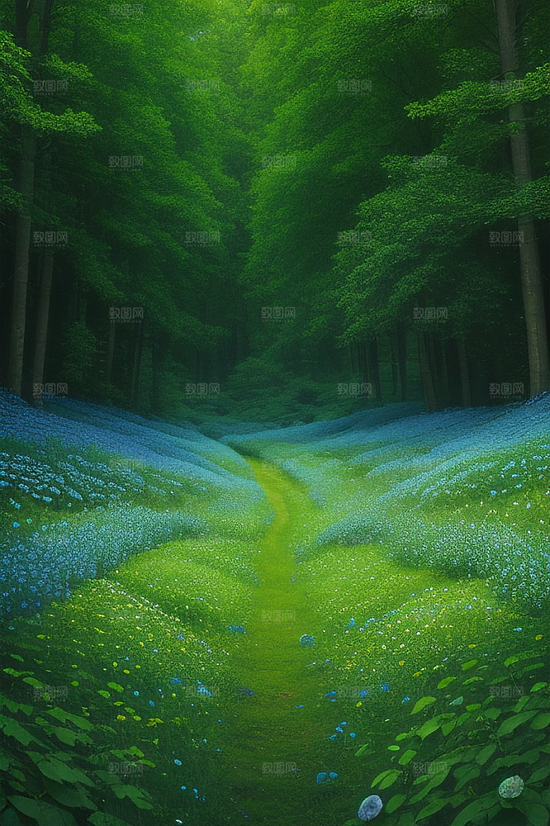 蓝色玫瑰的世界美景