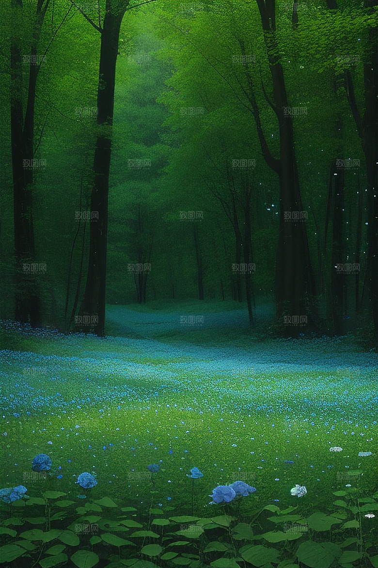 蓝色玫瑰的世界美景