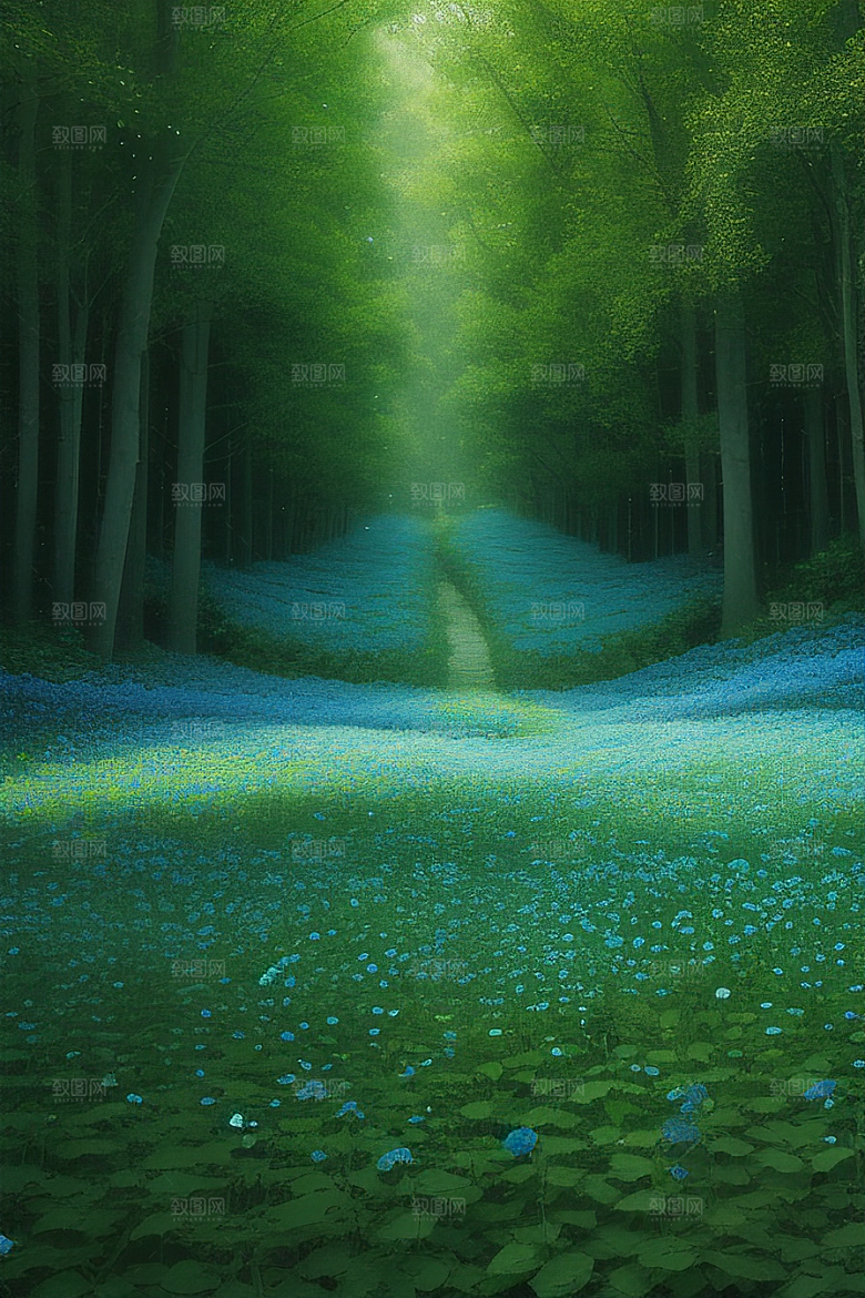 蓝色玫瑰的世界美景