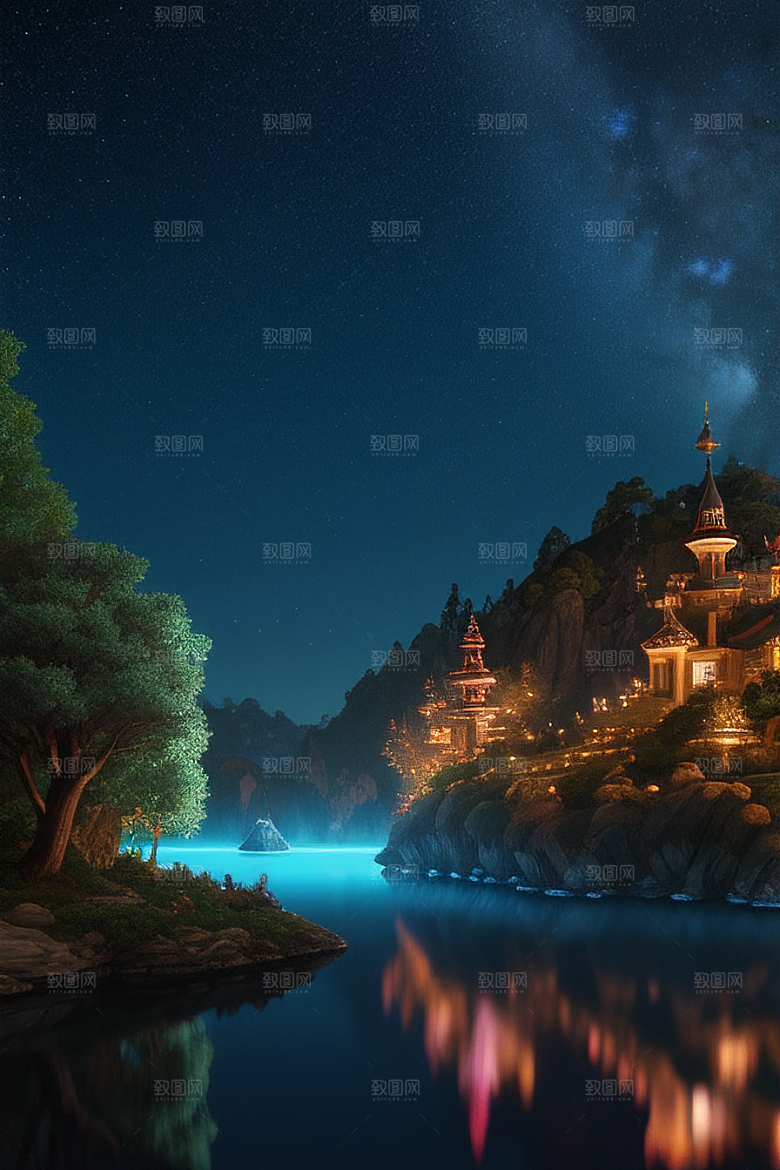 细致至极令人陶醉的岛光彩夺目的画面