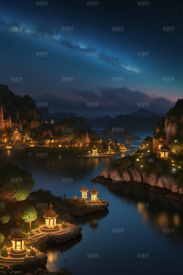 细致至极令人陶醉的岛光彩夺目的画面