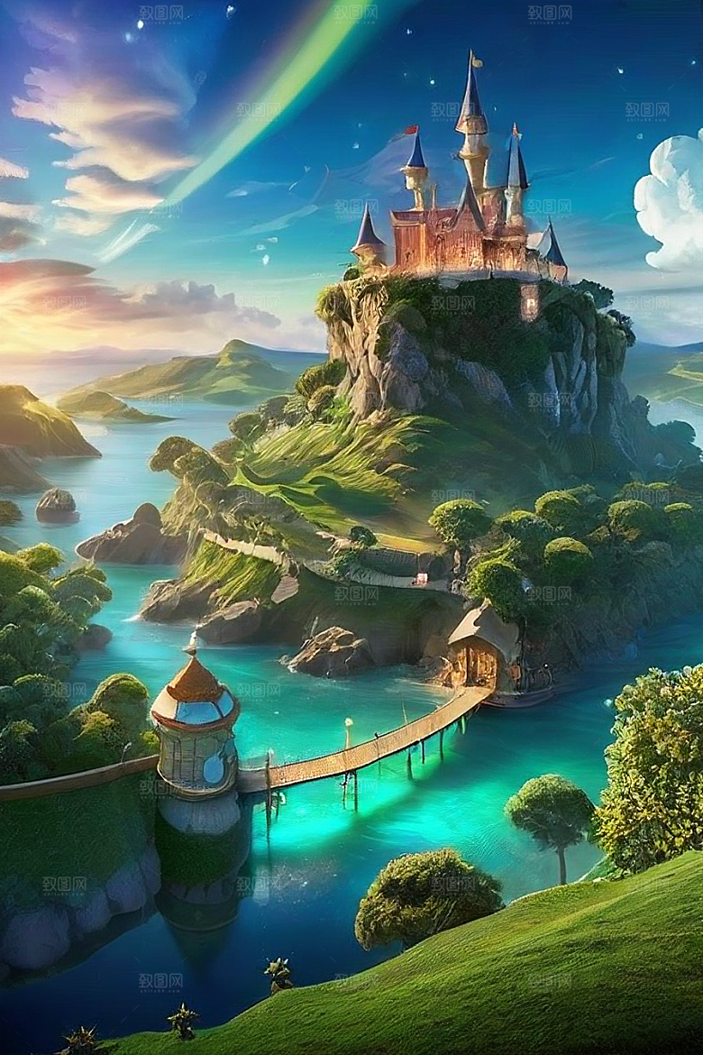 细致至极令人陶醉的岛光彩夺目的画面