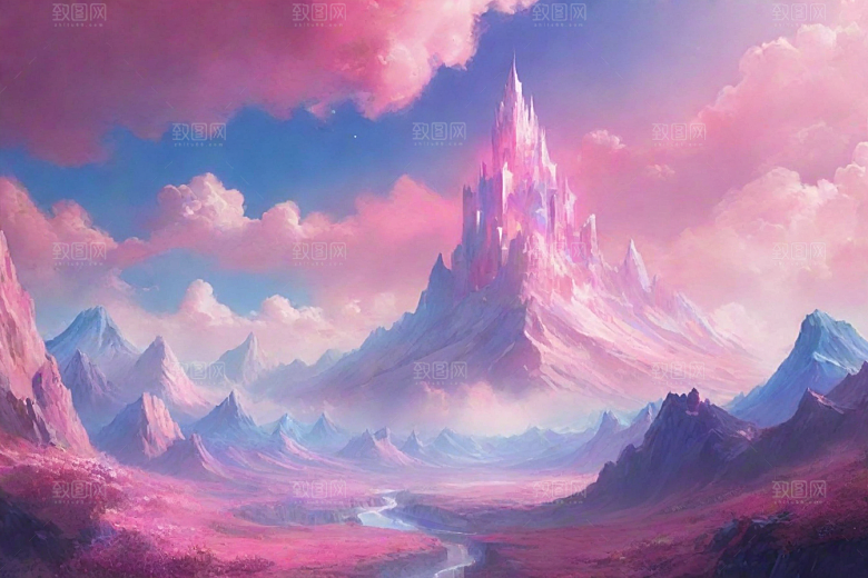 多山地平线的湖泊风景