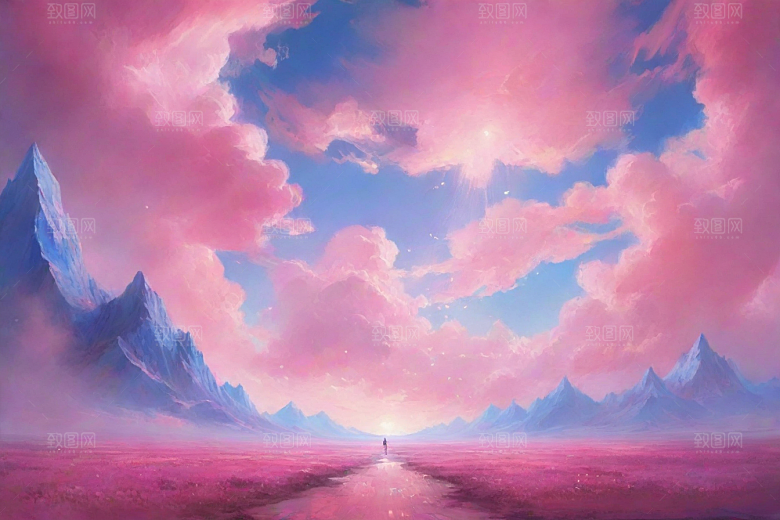 多云蓝天下的山蜂风景