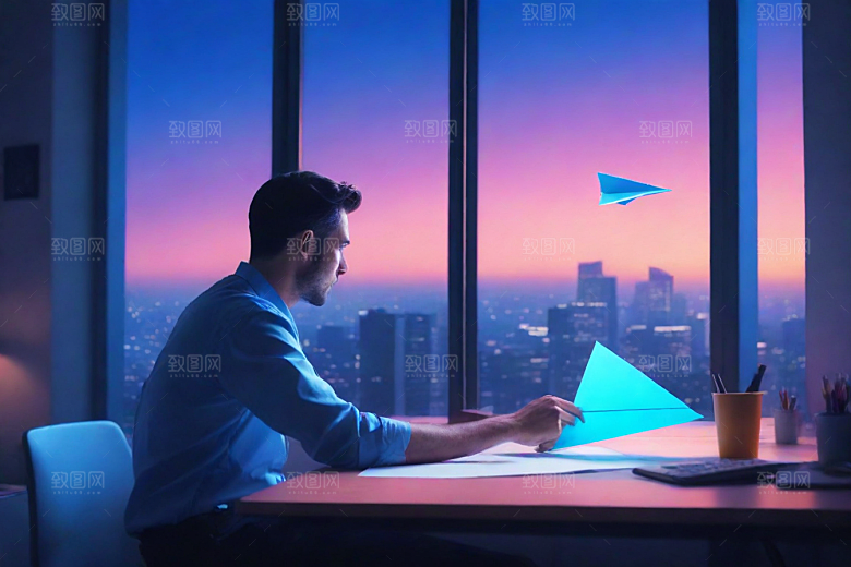 插画风格的窗外景观