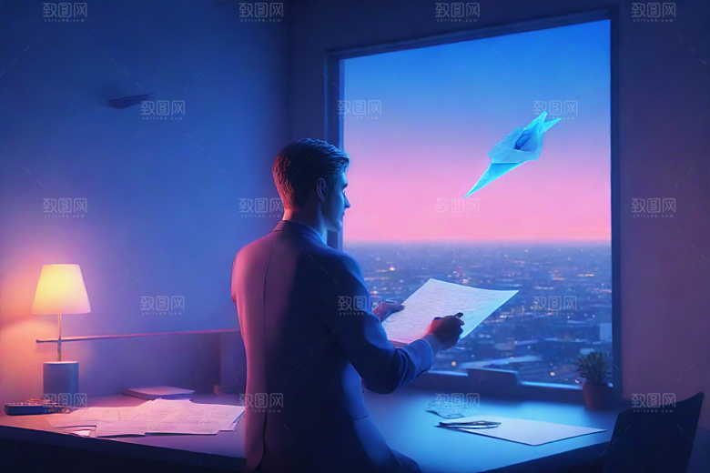 霓虹灯下插画风格
