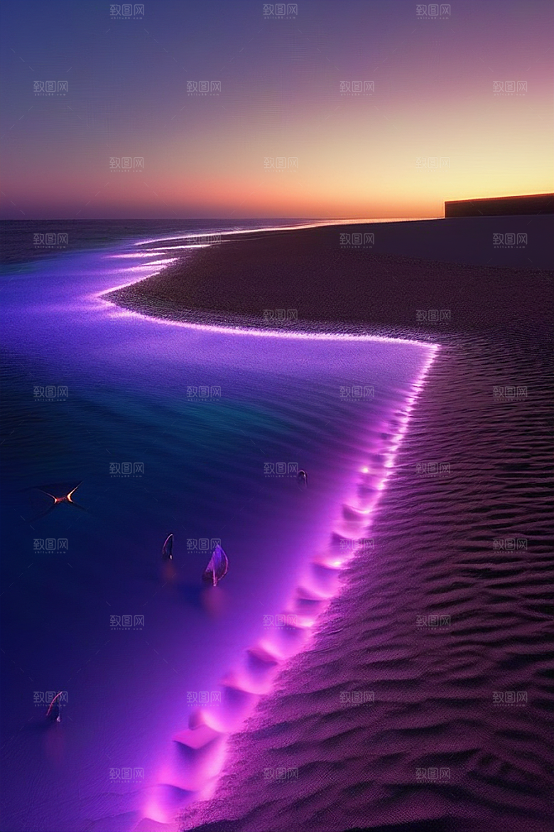 哑光绘画中的浪漫之夜