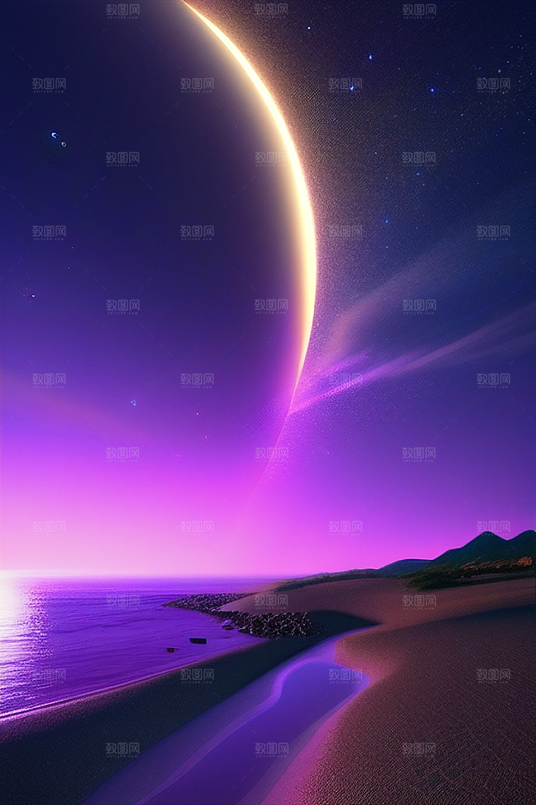 哑光绘画中的浪漫之夜
