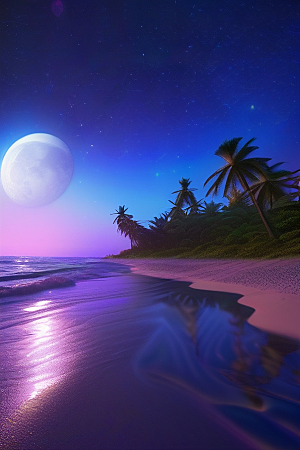 海洋中的荧光与绚丽星光