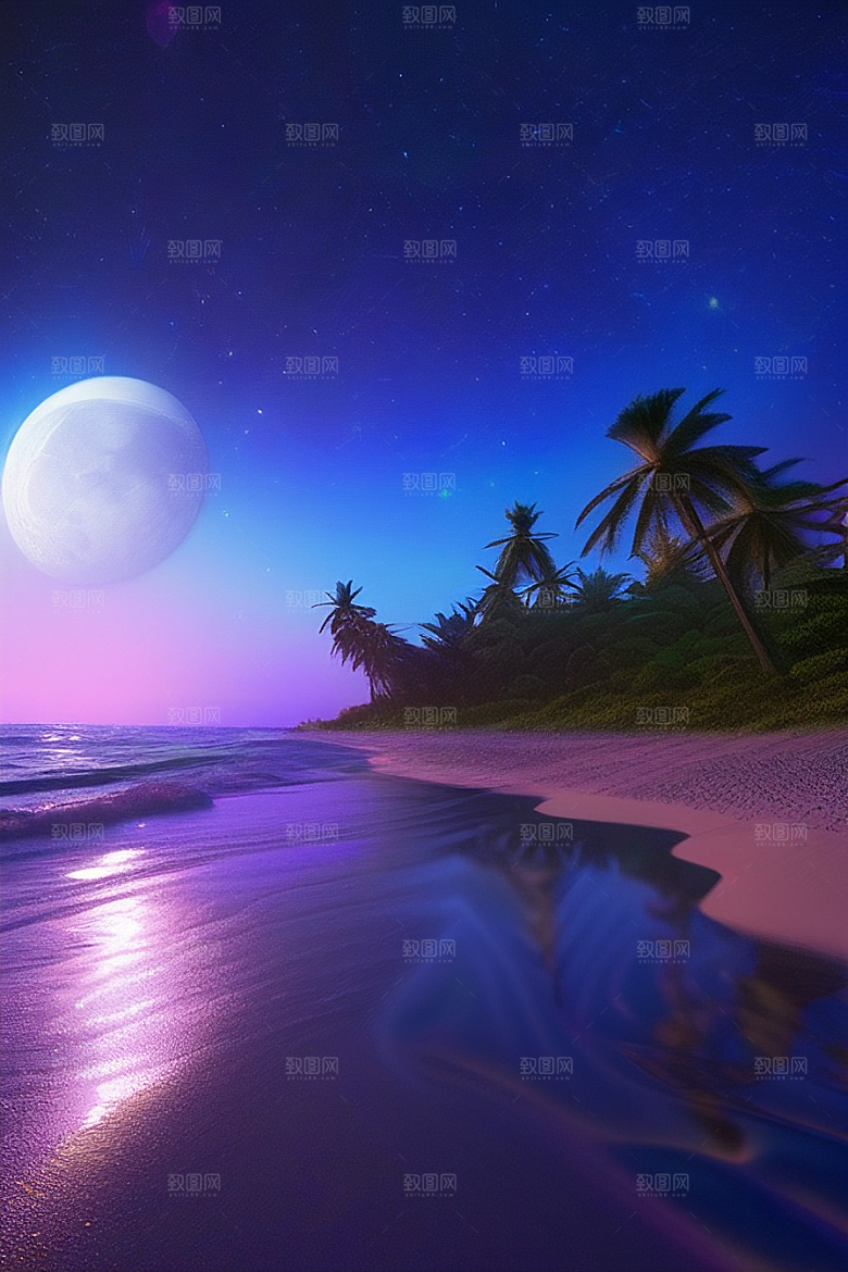 海洋中的荧光与绚丽星光
