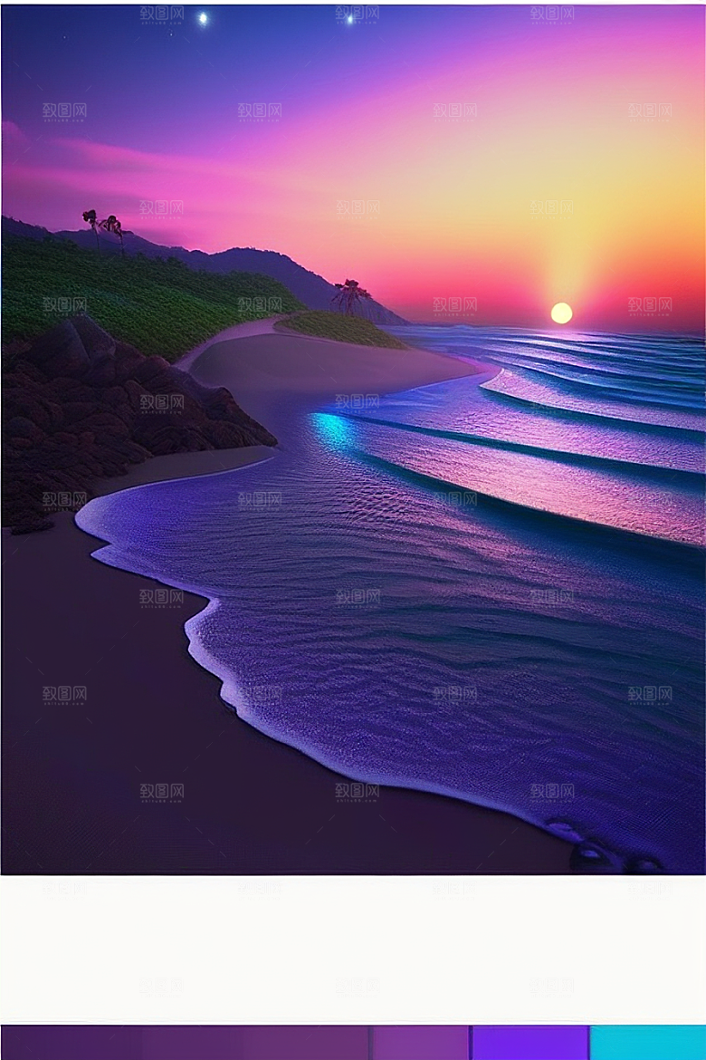 海洋中的荧光与绚丽星光