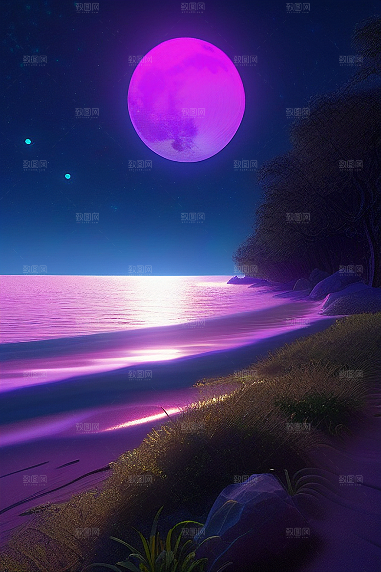 海洋中的荧光与绚丽星光