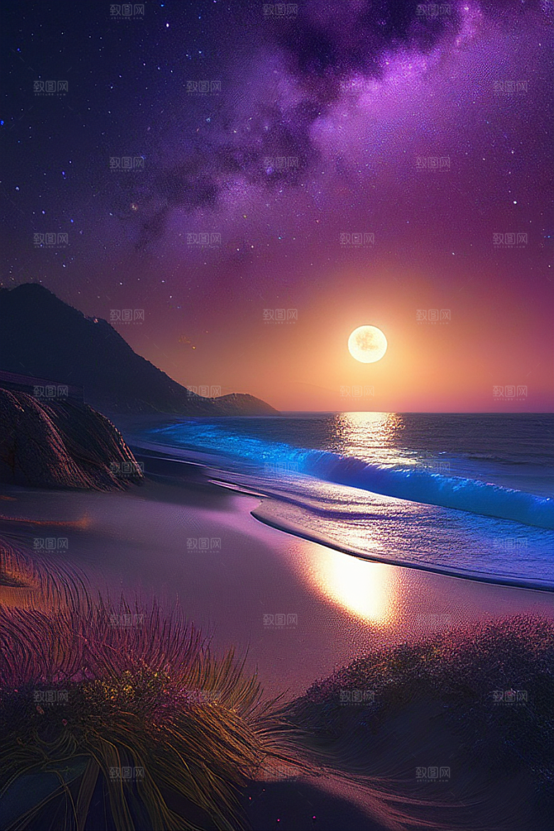 海洋中的荧光与绚丽星光