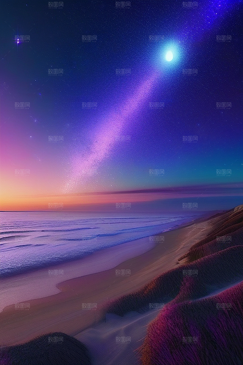 海洋中的荧光与绚丽星光
