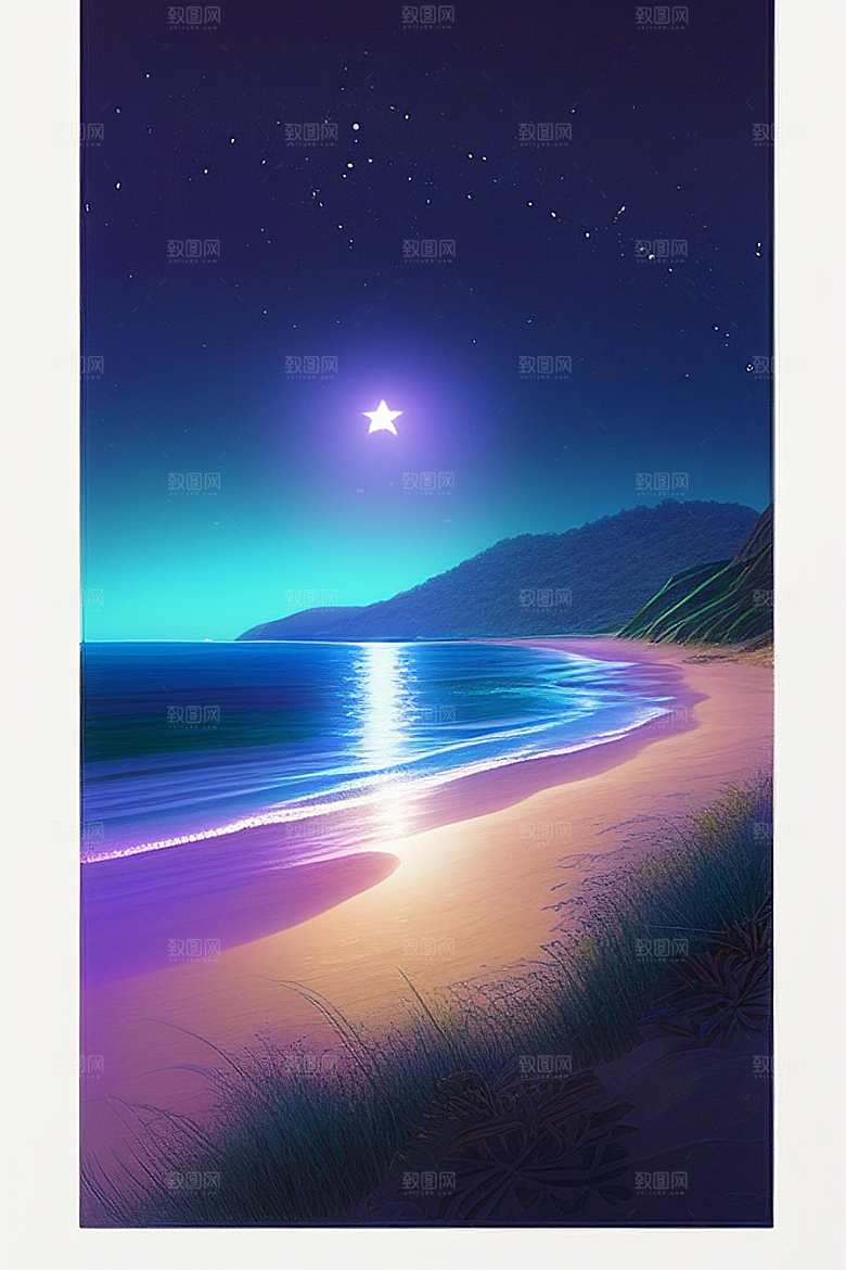 海洋中的荧光与绚丽星光
