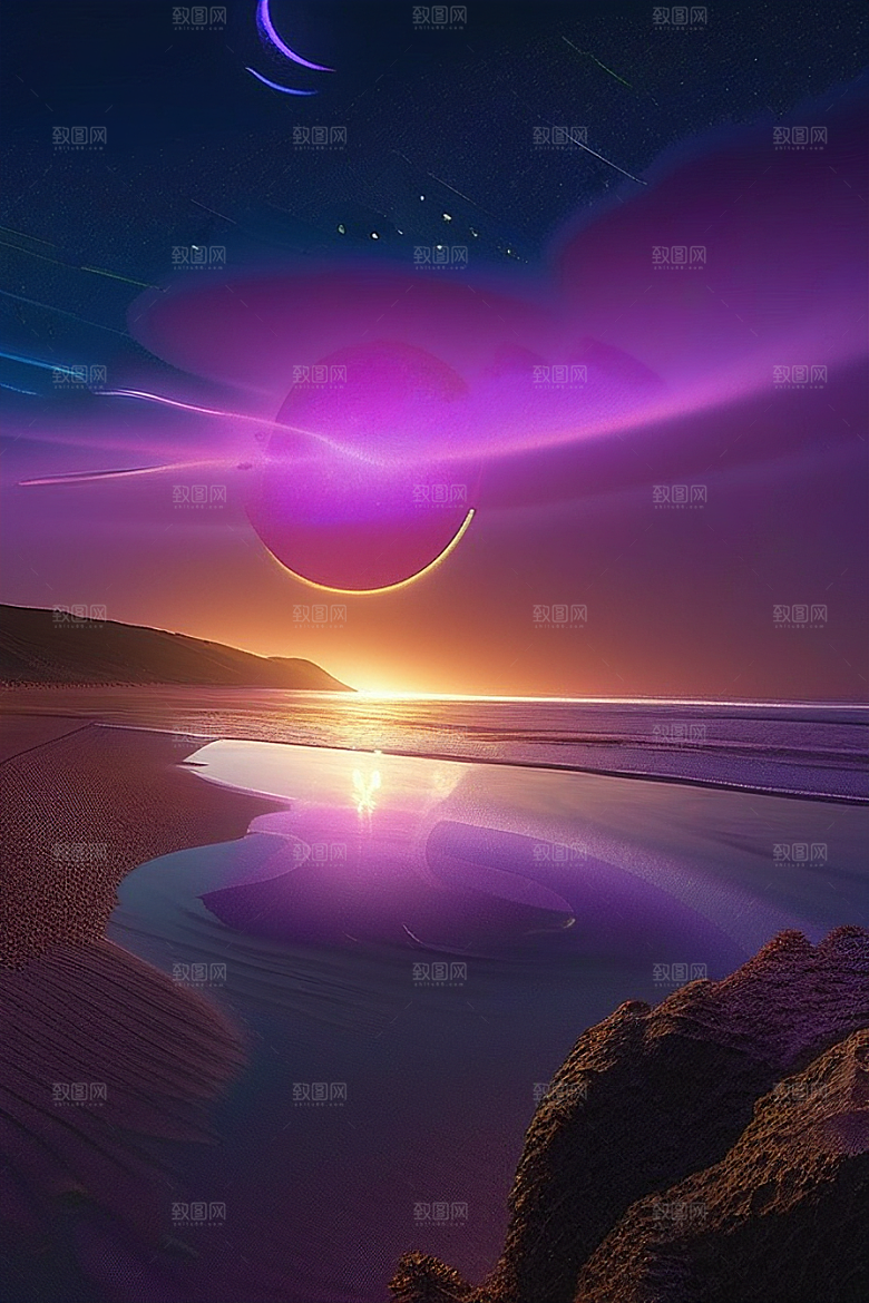 海洋中的荧光与绚丽星光