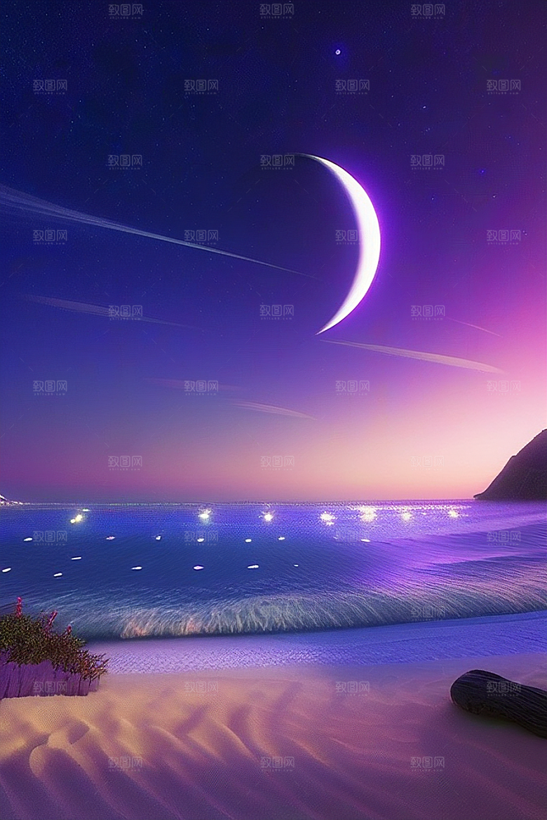 海洋中的荧光与绚丽星光