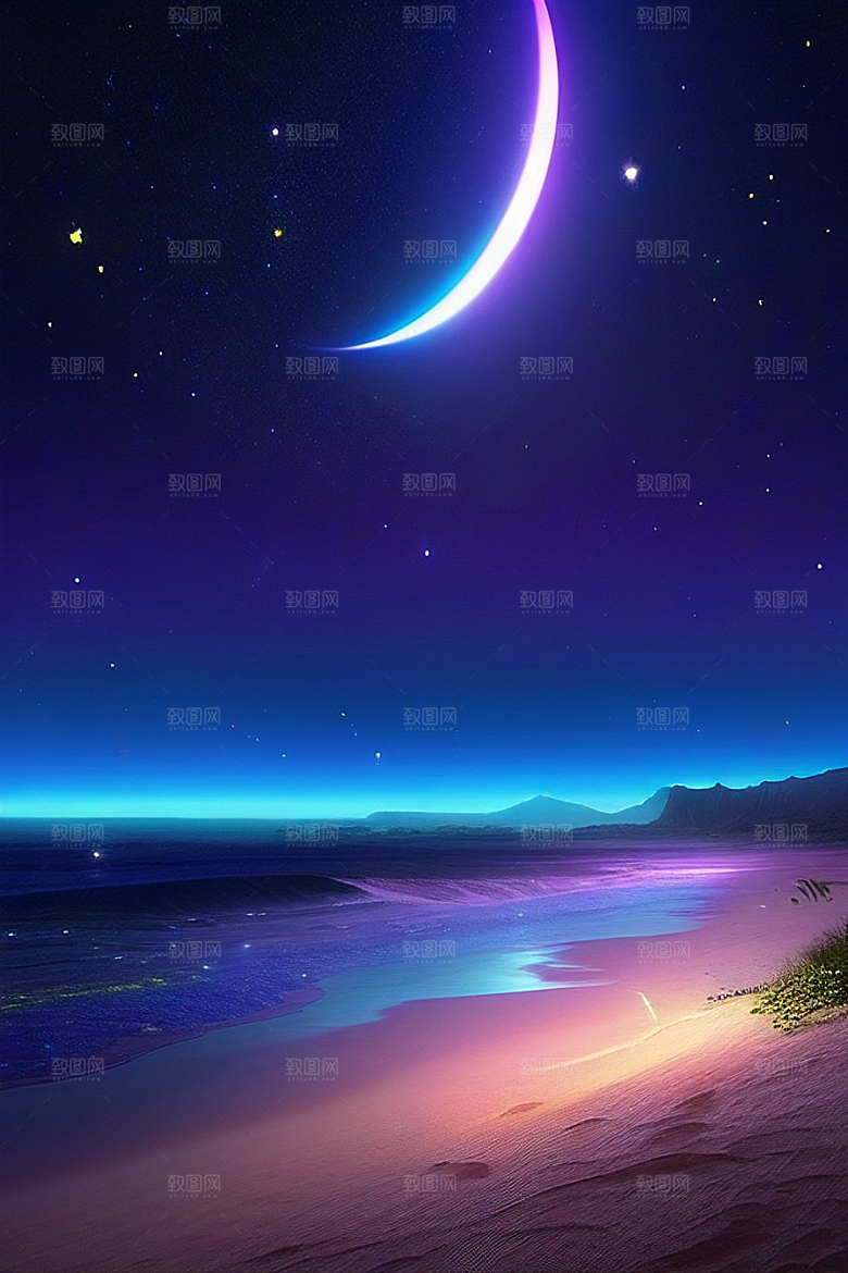 海洋中的荧光与绚丽星光