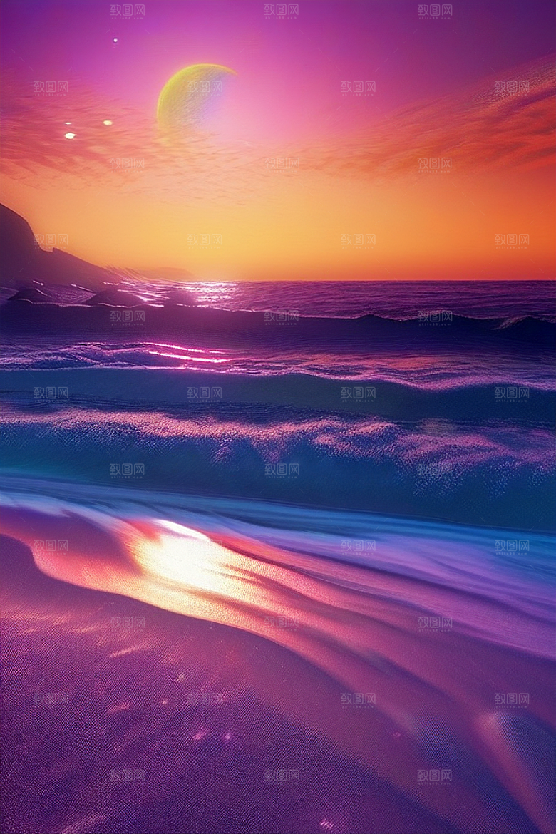 海洋中的荧光与绚丽星光