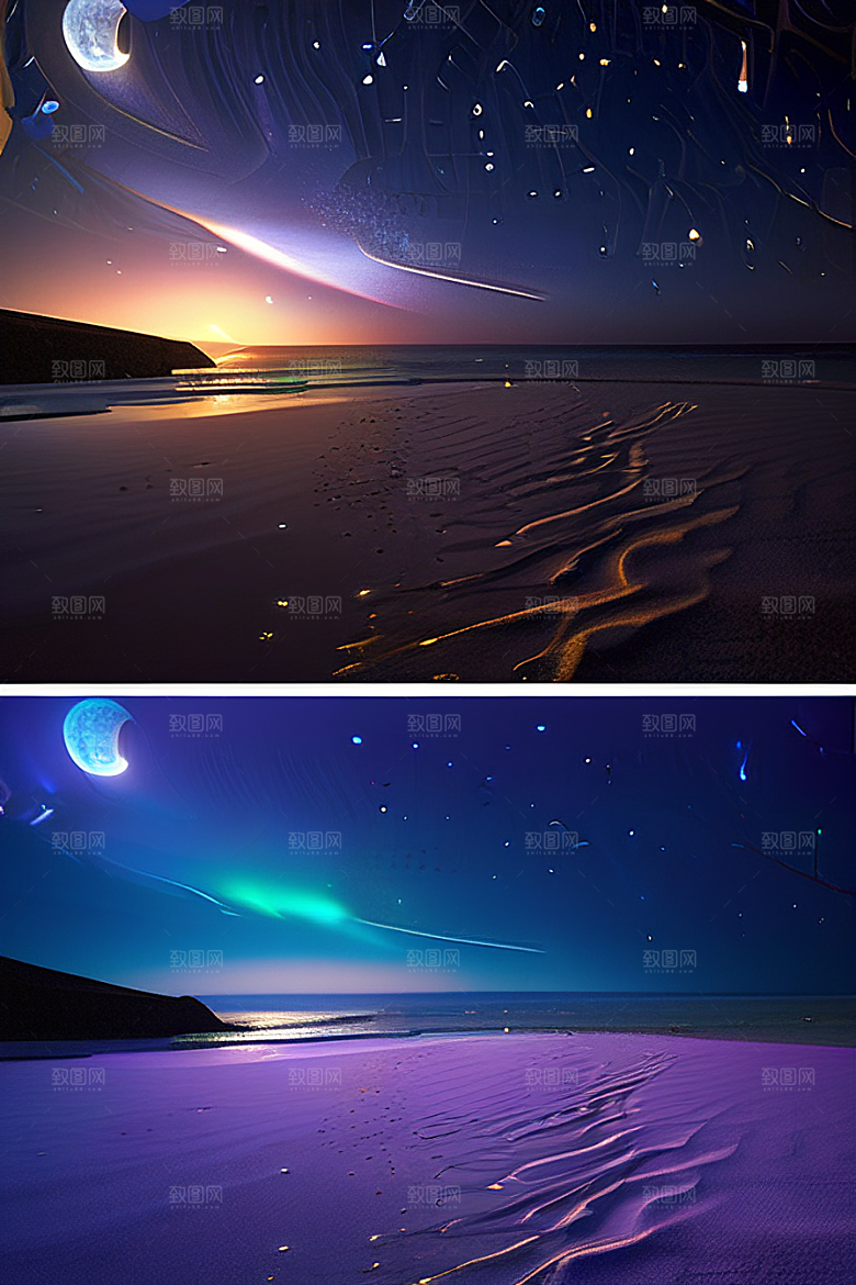 闪烁的星空与仙境之光