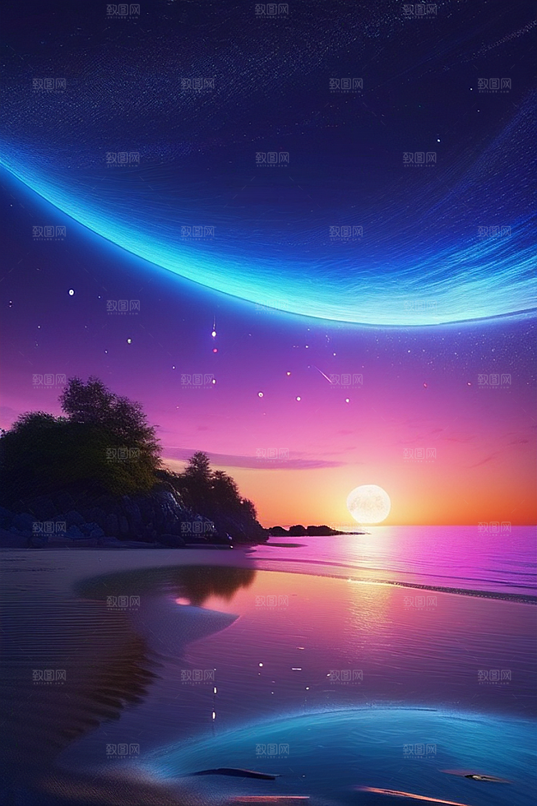 闪烁的星空与仙境之光
