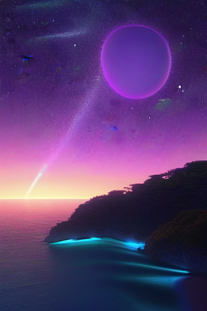 闪烁的星空与仙境之光