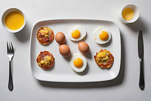 星期一早晨的超写实煎蛋早餐