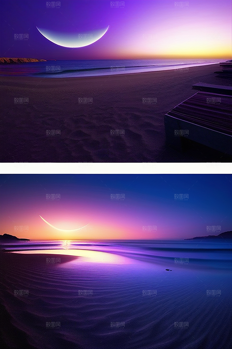 海洋中闪耀的金色爱之滩