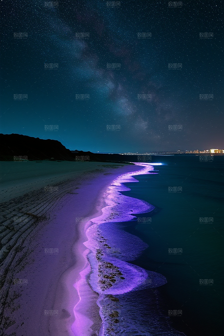 海洋中闪耀的金色爱之滩