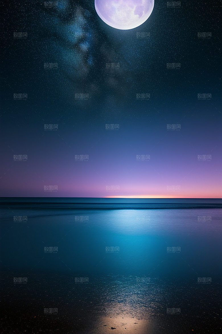 哑光绘画中的浪漫之夜