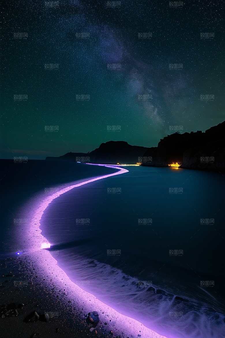 哑光绘画中的浪漫之夜