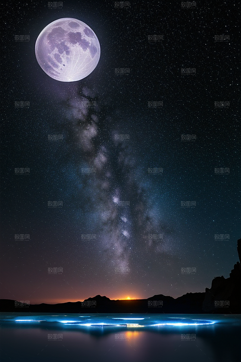 哑光绘画中的浪漫之夜