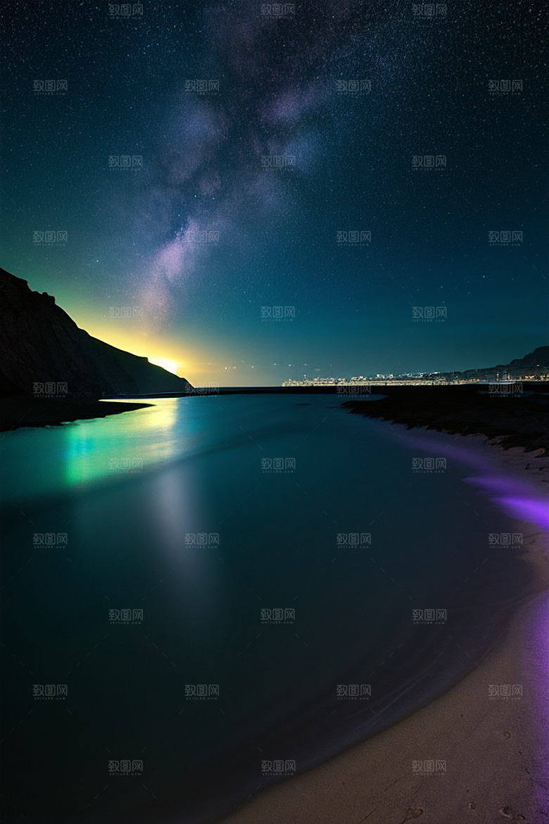 哑光绘画中的浪漫之夜