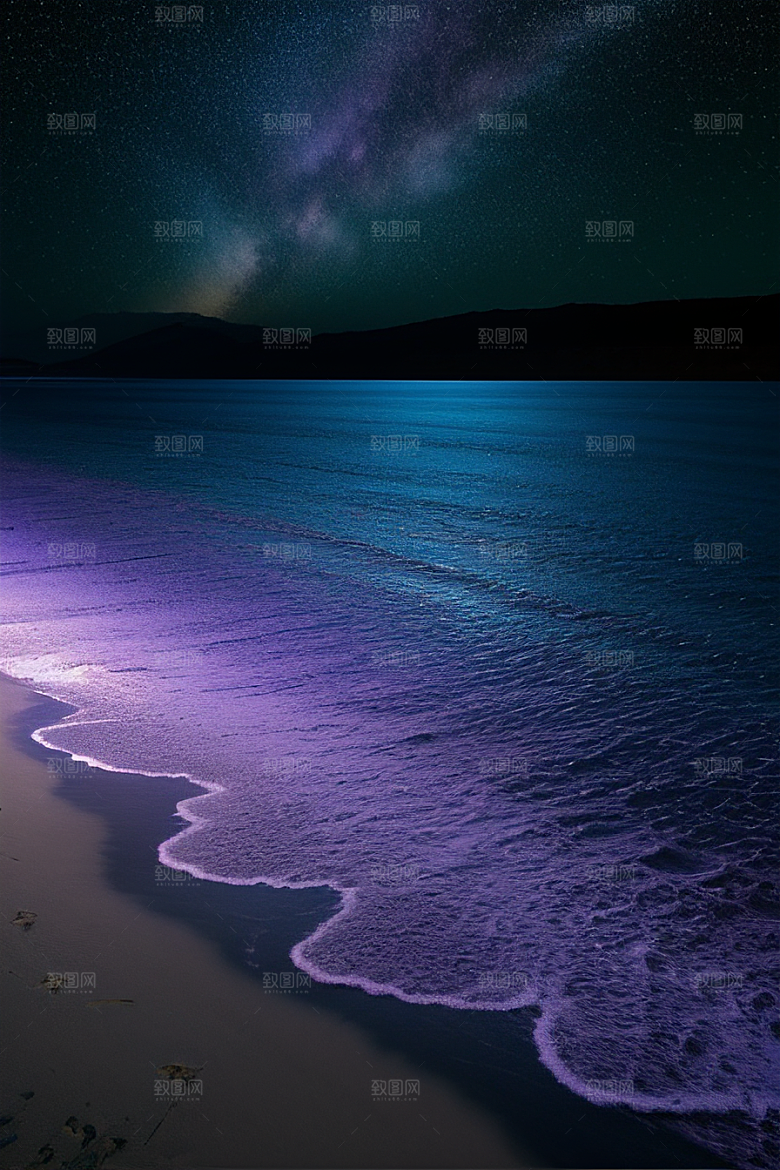 星光璀璨的夜空与浪漫之海