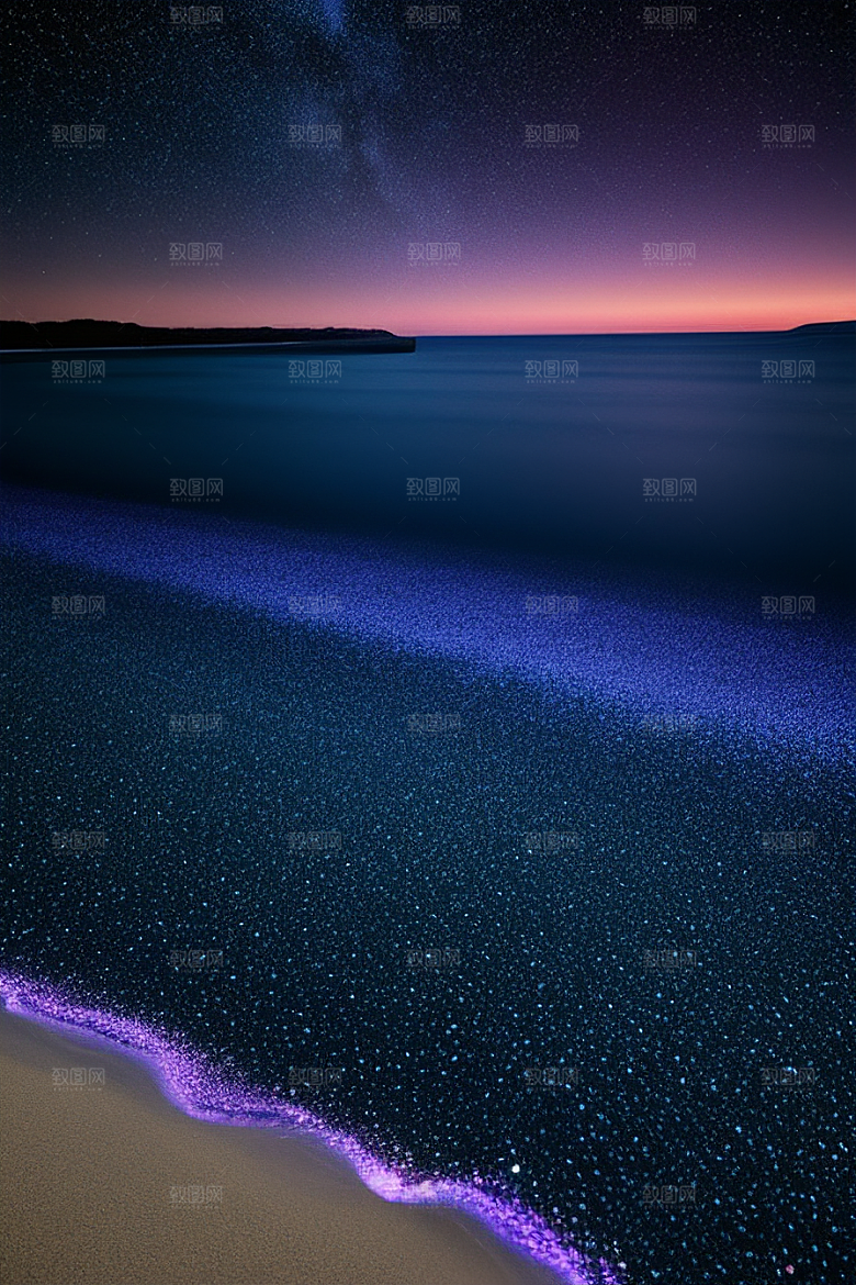 海洋中的荧光与绚丽星光
