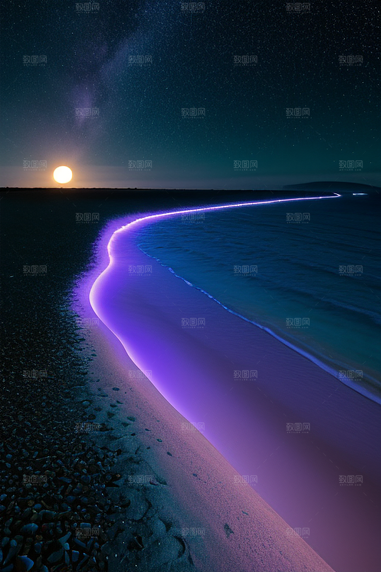 海洋中的荧光与绚丽星光