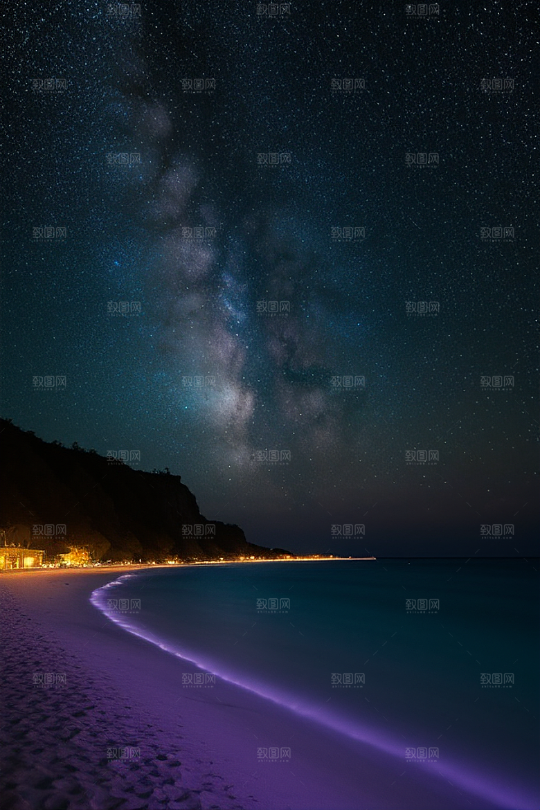 海洋中的荧光与绚丽星光