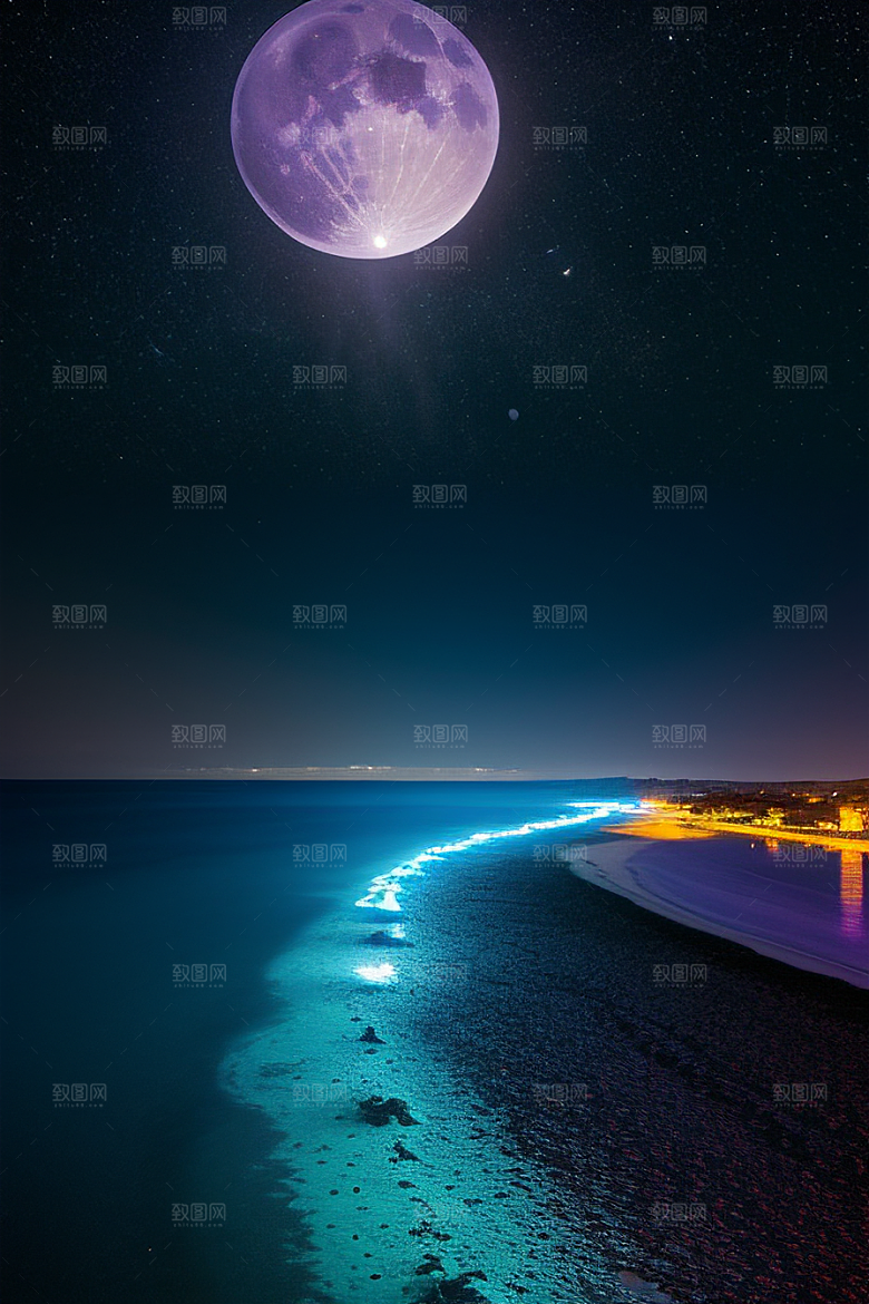 海洋中的荧光与绚丽星光