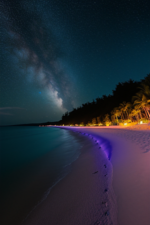 海洋中的荧光与绚丽星光