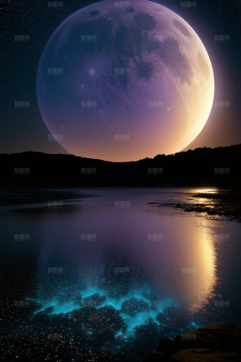 海洋中闪耀的金色爱之滩