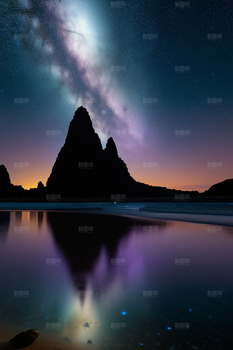 海洋中闪耀的金色爱之滩
