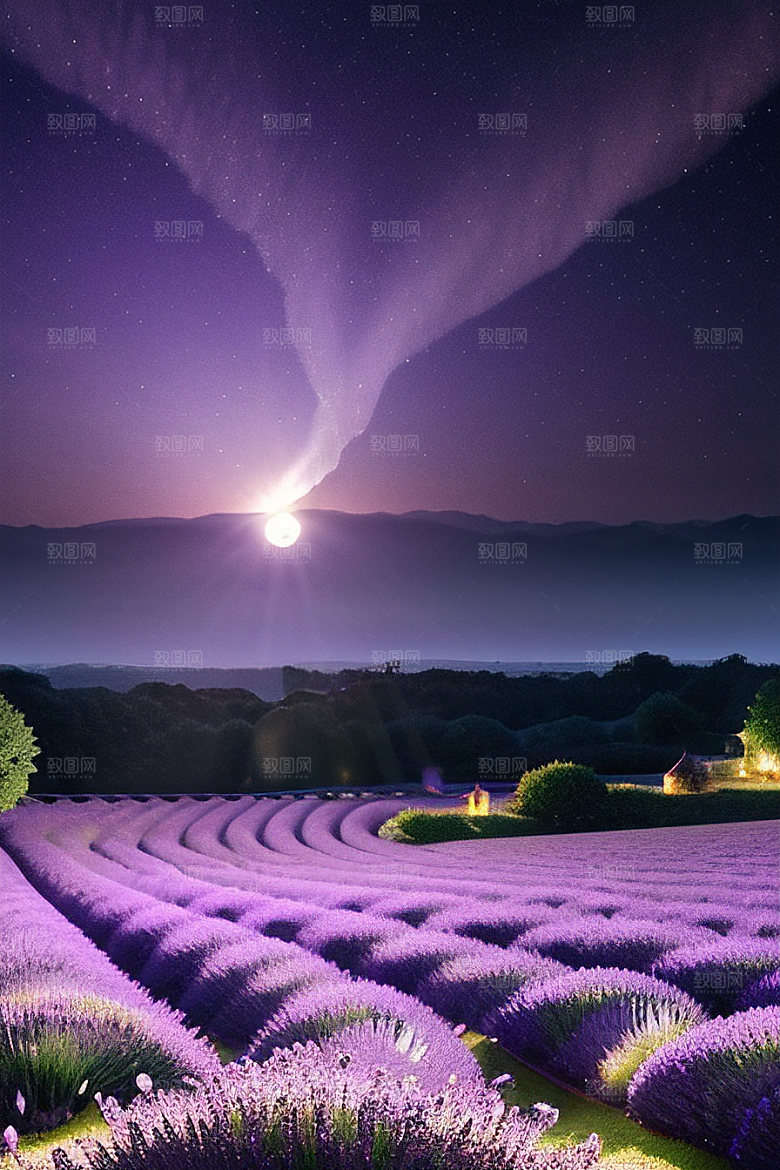 清澈天空中的童话城堡与透明蝴蝶