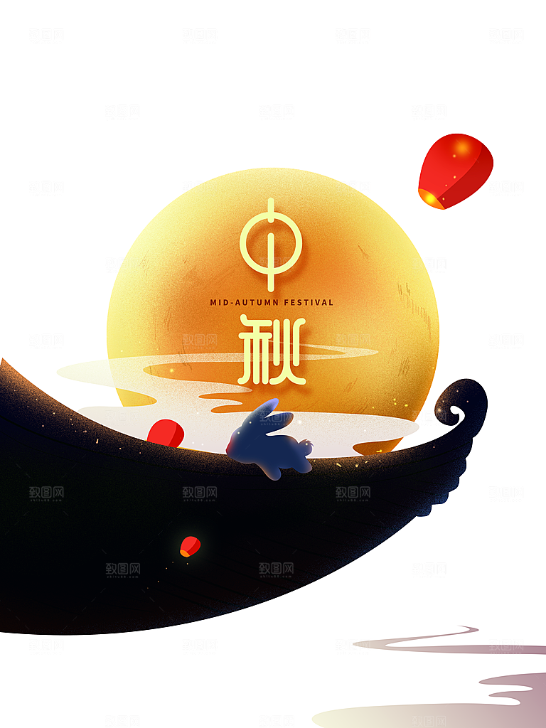 中秋节宣传海报设计素材广告