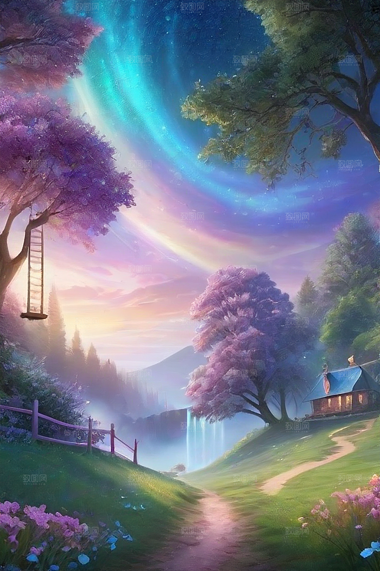 蓝玫瑰的星辰舞曲美景