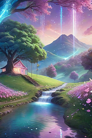 蓝玫瑰的星辰舞曲美景
