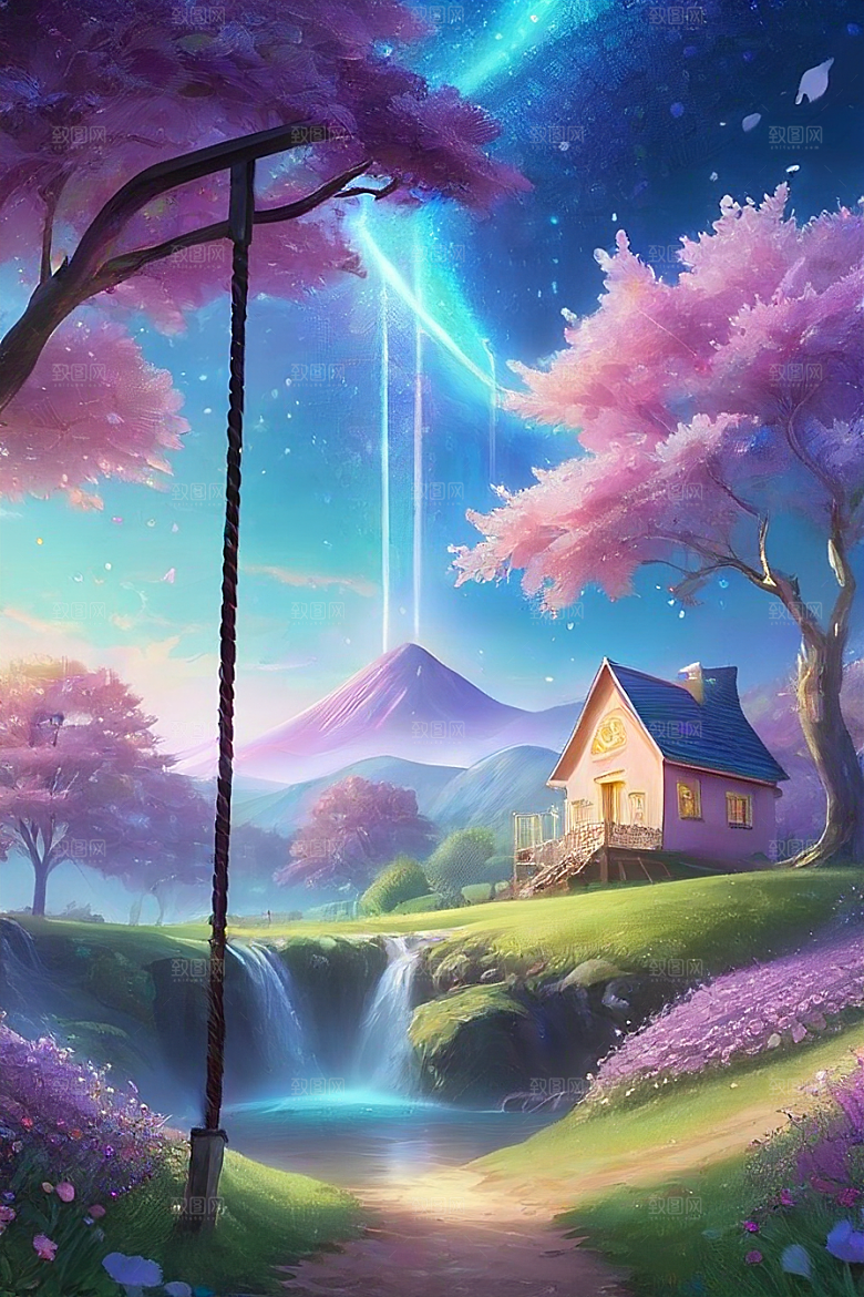 蓝玫瑰的星辰舞曲美景