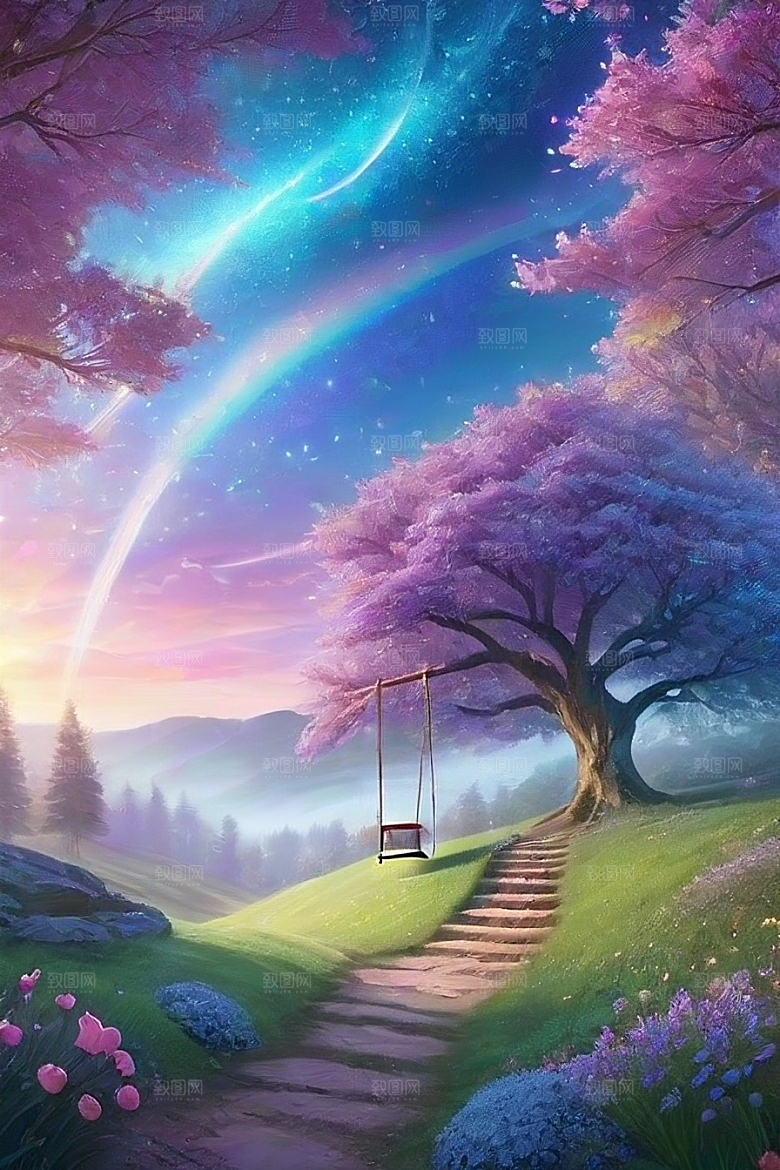 蓝玫瑰的星辰舞曲美景