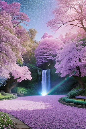 蓝玫瑰的星辰舞曲美景